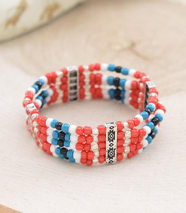 BRACELETS :: STRETCH-BEAD :: Wholesale Aztec Seed Bead Bracelet