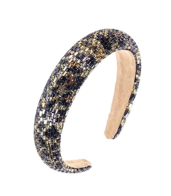 HATS I HAIR ACC :: HAIR ACCESSORIES :: Wholesale Sparkly Leopard Stone Headband