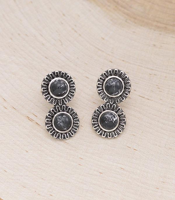 EARRINGS :: WESTERN POST EARRINGS :: Wholesale Western Double Stone Post Earrings