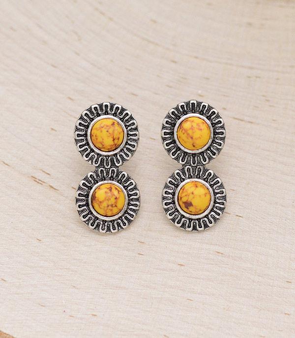 EARRINGS :: WESTERN POST EARRINGS :: Wholesale Western Double Stone Post Earrings