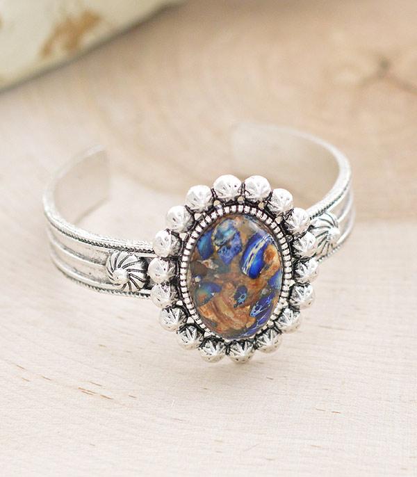 BRACELETS :: CUFF I BANGLE :: Wholesale Western Semi Stone Cuff Bracelet