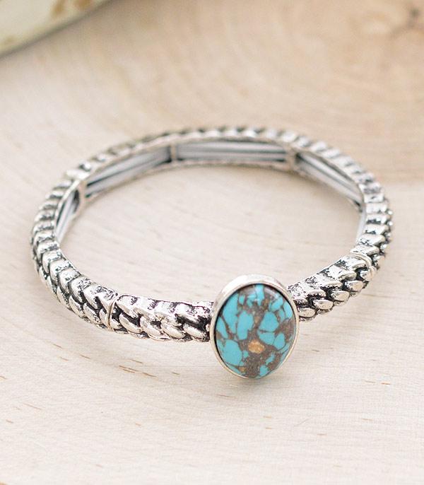 BRACELETS :: STRETCH :: Wholesale Western Turquoise Concho Bracelet