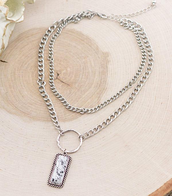 New Arrival :: Wholesale Western Stone Layered Necklace