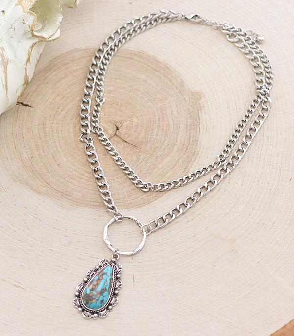 New Arrival :: Wholesale Western Stone Layered Necklace