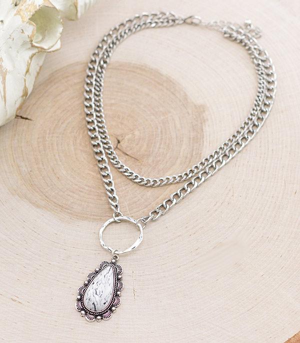 New Arrival :: Wholesale Western Stone Layered Necklace