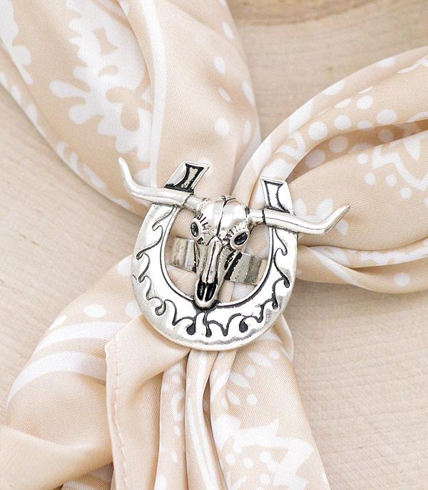 SCARVES I KIMONO :: SCARF / SCARF RING :: Wholesale Western Longhorn Scarf Ring