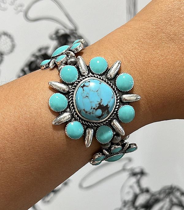 BRACELETS :: STRETCH :: Wholesale Western Turquoise Chunky Bracelet