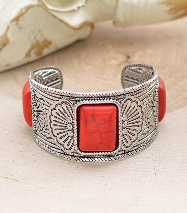 BRACELETS :: CUFF I BANGLE :: Wholesale Western Semi Stone Cuff Bracelet