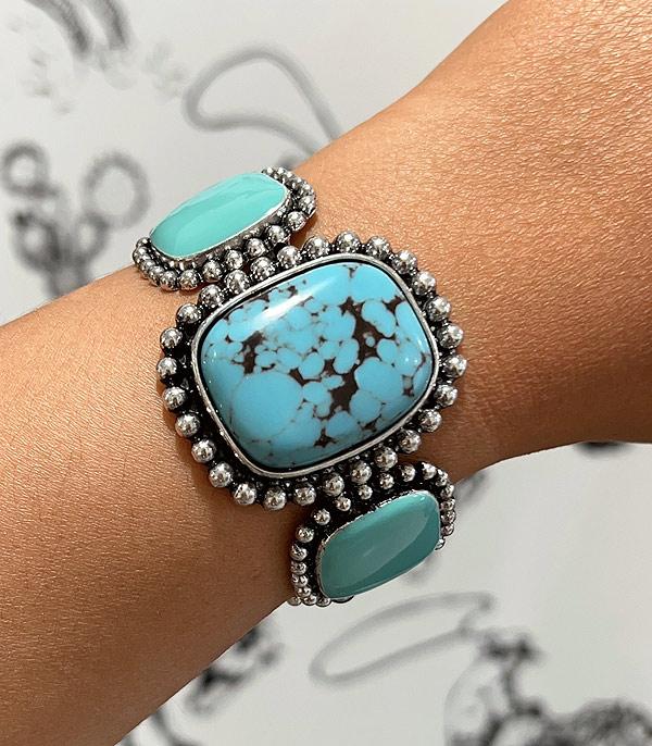 BRACELETS :: STRETCH :: Wholesale Western Turquoise Chunky Bracelet