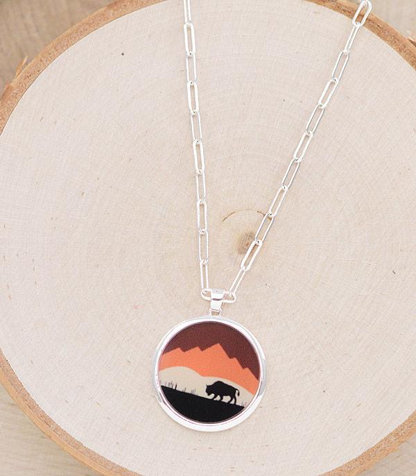 New Arrival :: Wholesale Western Landscape Pendant Necklace