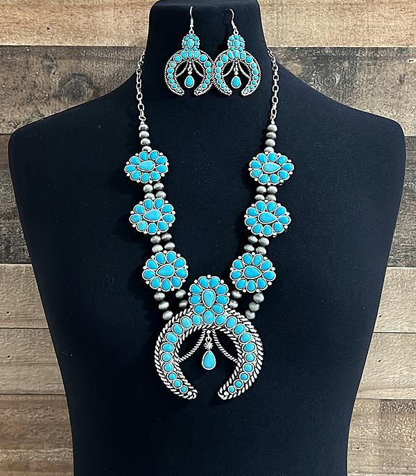 New Arrival :: Wholesale Turquoise Squash Blossom Necklace