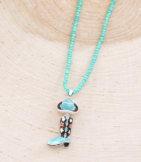 New Arrival :: Wholesale Cowgirl Boots Hat Necklace