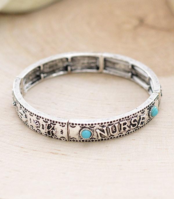 BRACELETS :: STRETCH :: Wholesale Western Nurse Turquoise Bracelet