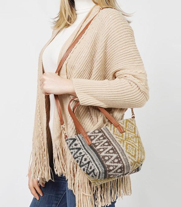 HANDBAGS :: CROSSBODY BAGS :: Wholesale Boho Print Small Tote Crossbody Bag