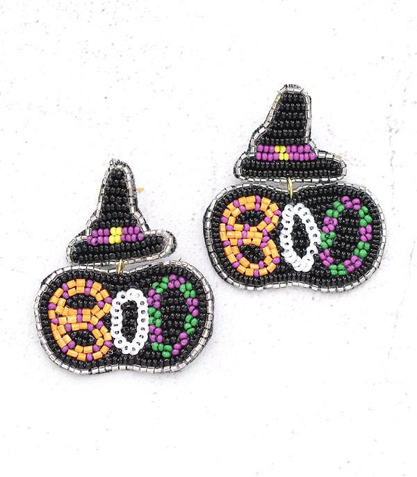 New Arrival :: Wholesale Seed Bead Halloween Boo Earrings