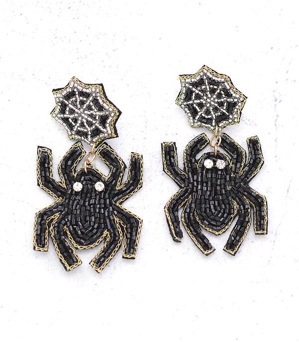 <font color=GREEN>HOLIDAYS</font> :: JEWELRY I BAGS :: Wholesale Seed Bead Spider Earrings