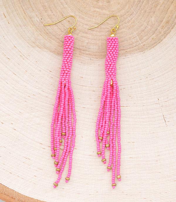 New Arrival :: Wholesale Seed Bead Tassel Drop Earrings