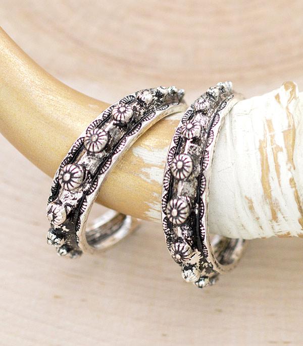New Arrival :: Wholesale Western Concho Hoop Earrings