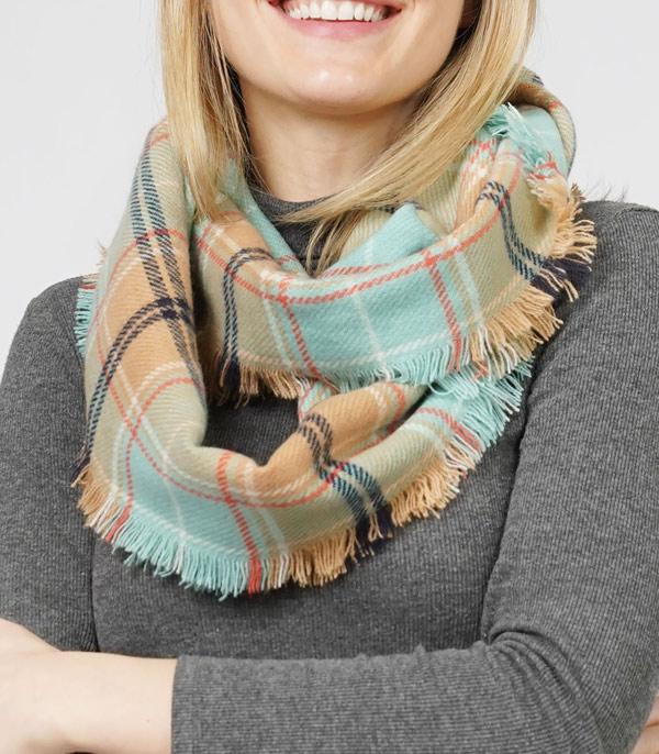 KIMONO I SCARVES :: SCARF / SCARF RING :: Wholesale Fall Winter Plaid Infinity Scarf