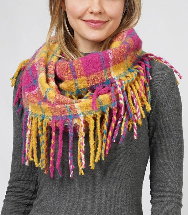 SCARVES I KIMONO :: SCARF / SCARF RING :: Wholesale Fall Winter Plaid Infinity Scarf