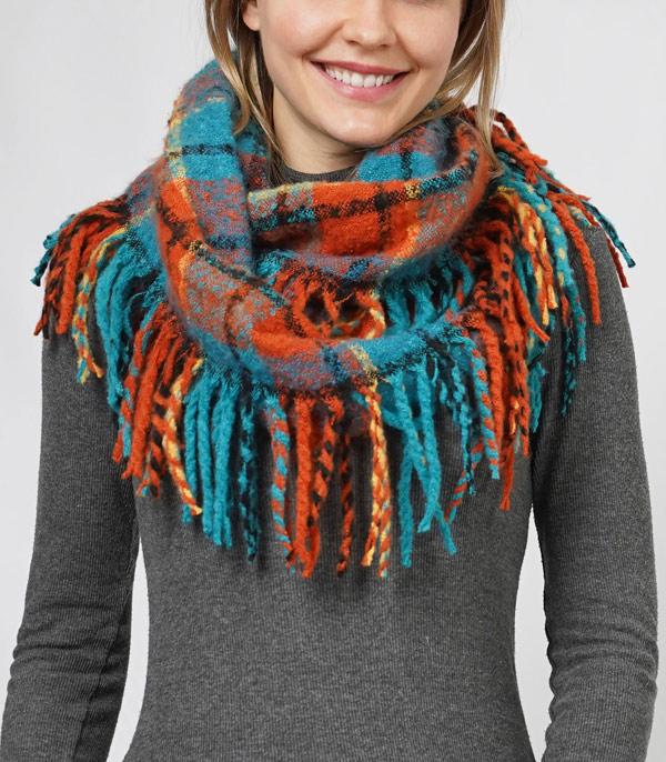 New Arrival :: Wholesale Fall Winter Plaid Infinity Scarf