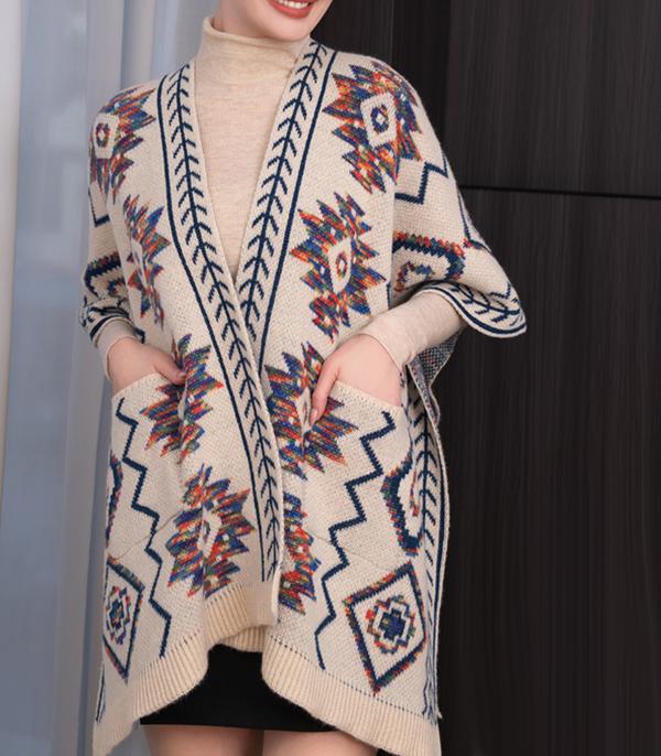 New Arrival :: Wholesale Western Aztec Knit Cardigan
