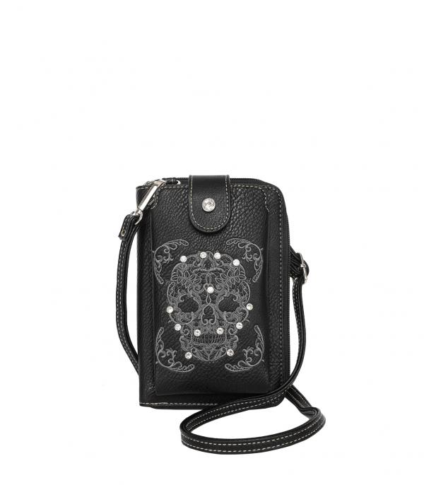 New Arrival :: Wholesale Montana West Sugar Skull Phone Crossbody
