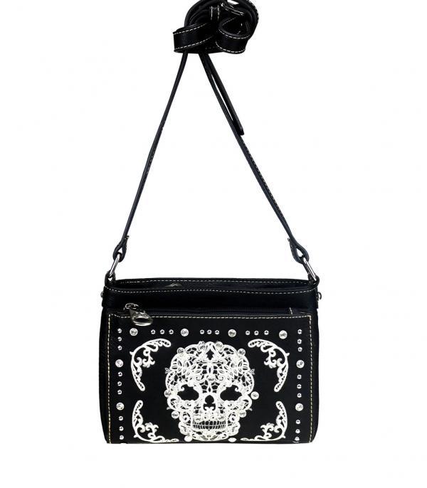 New Arrival :: Wholesale Sugar Skull Embroidered Crossbody Bag