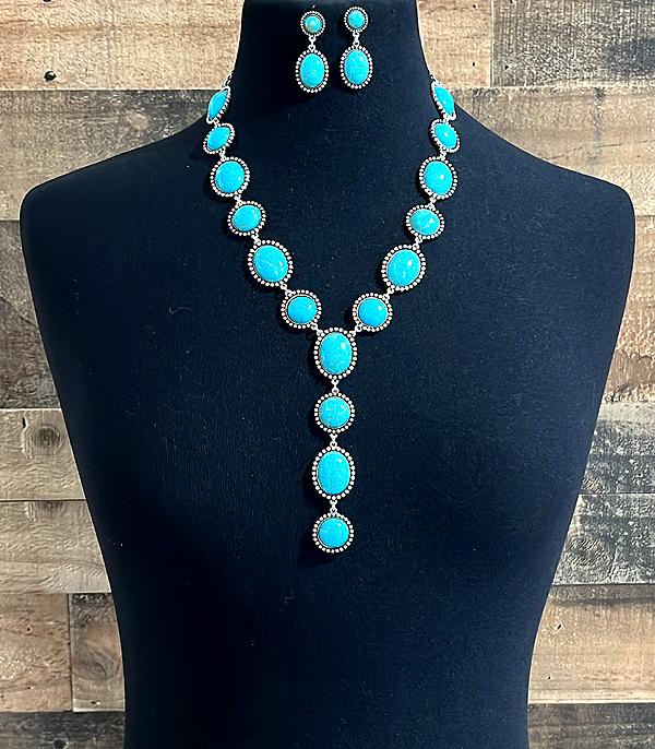 NECKLACES :: WESTERN LONG NECKLACES :: Wholesale Western Turquoise Lariat Necklace