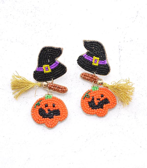<font color=GREEN>HOLIDAYS</font> :: JEWELRY I BAGS :: Wholesale Seed Bead Halloween Earrings