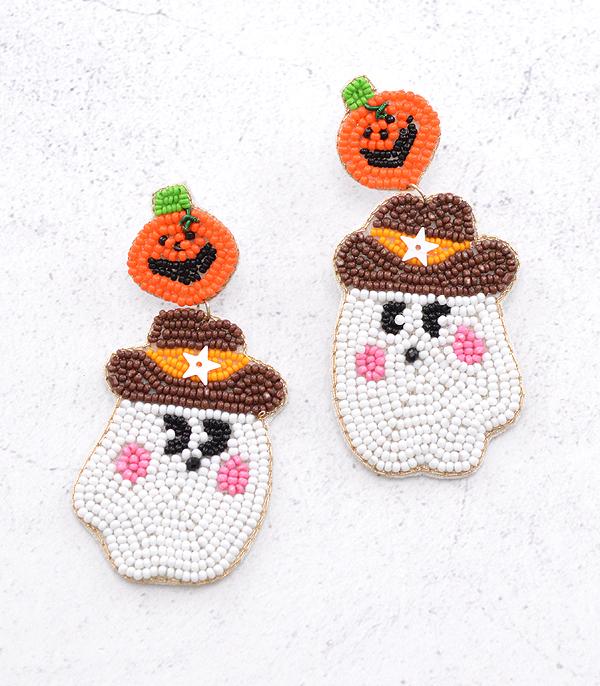New Arrival :: Wholesale Seed Bead Cowboy Ghost Earrings