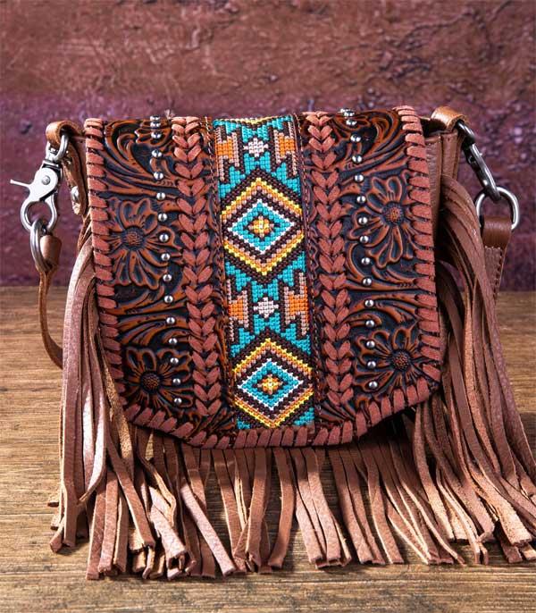 MONTANAWEST BAGS :: CROSSBODY BAGS :: Wholesale Montana West Tooled Fringe Bag