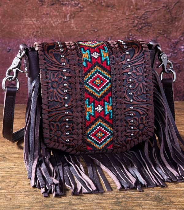 MONTANAWEST BAGS :: CROSSBODY BAGS :: Wholesale Montana West Tooled Fringe Bag