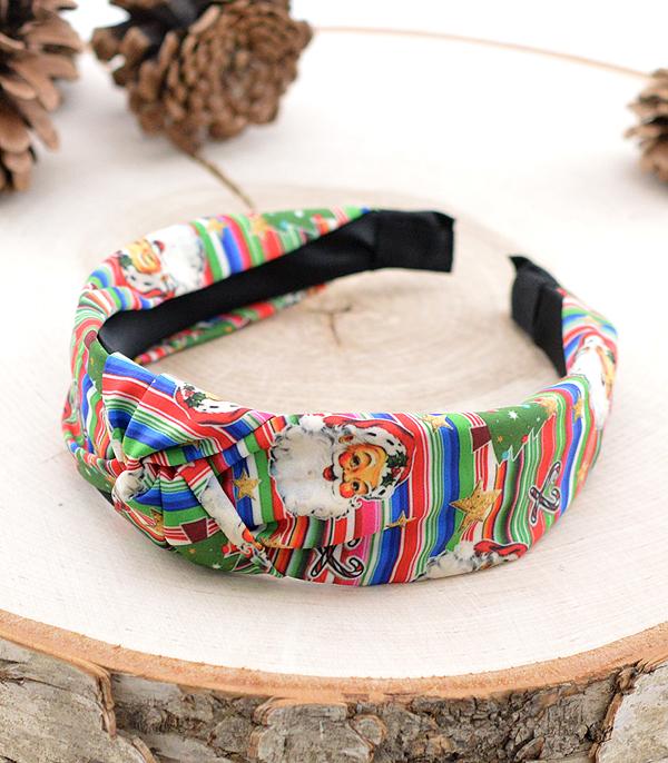 <font color=GREEN>HOLIDAYS</font> :: Wholesale Serape Christmas Santa Headband