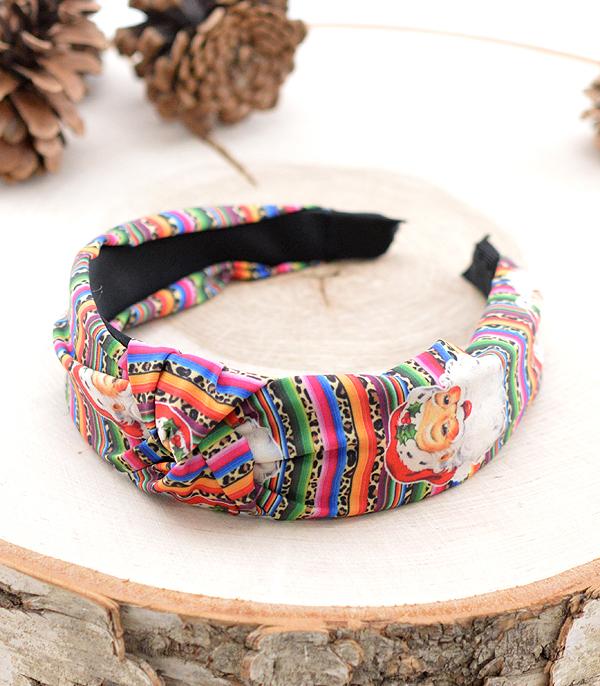 <font color=GREEN>HOLIDAYS</font> :: Wholesale Serape Christmas Santa Headband