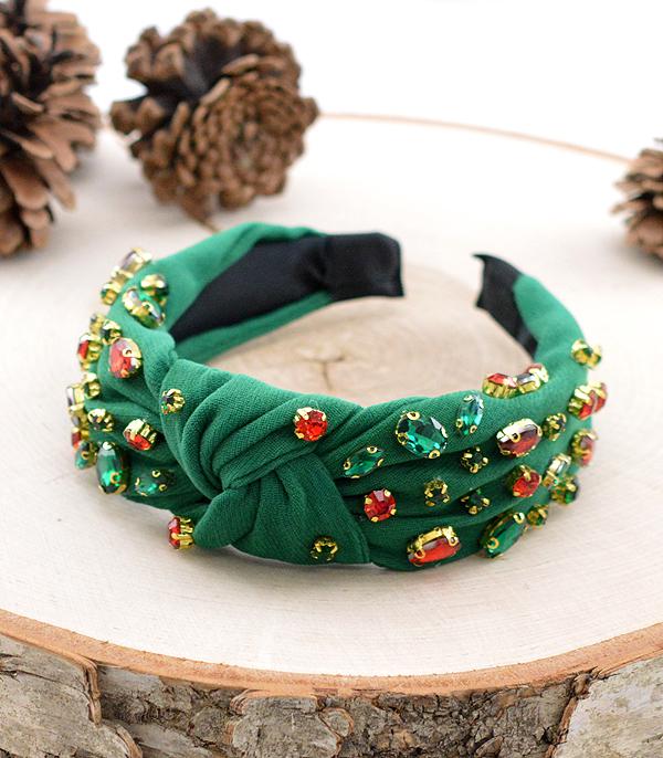 New Arrival :: Wholesale Christmas Embellished Top Knot Headband