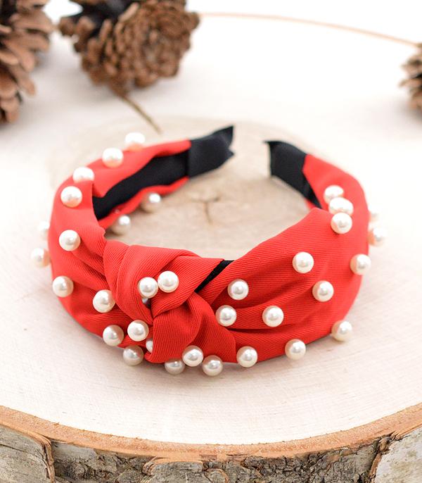 New Arrival :: Wholesale Christmas Pearl Top Knot Headband