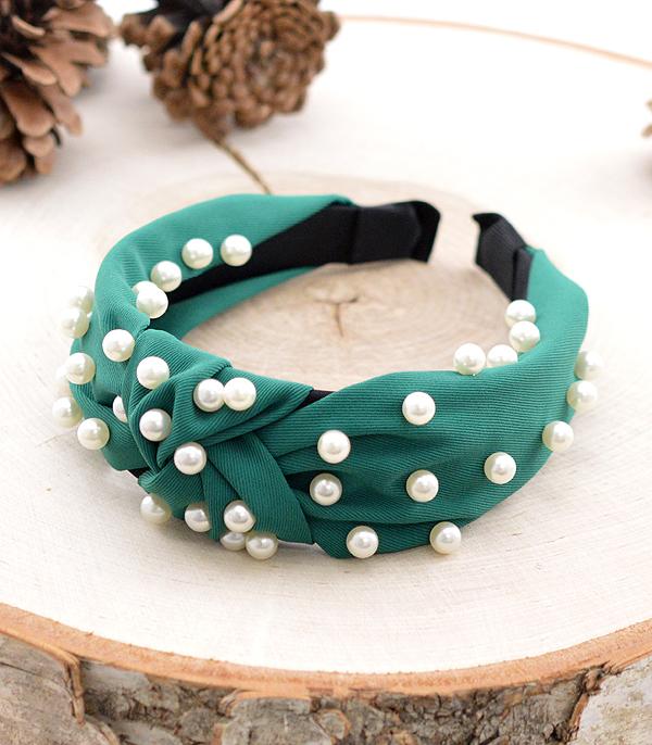 New Arrival :: Wholesale Christmas Pearl Top Knot Headband