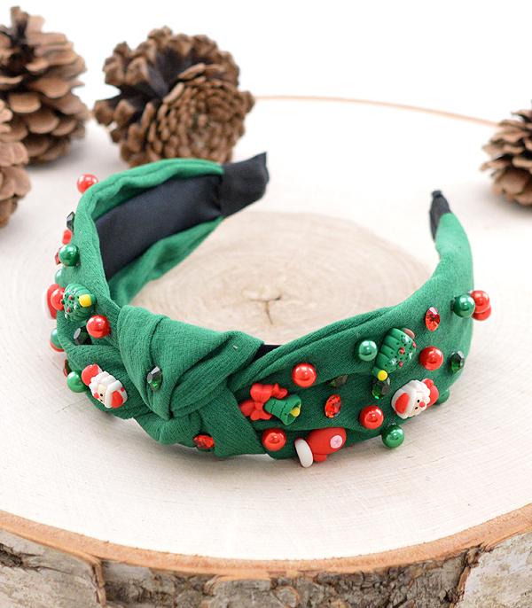 <font color=GREEN>HOLIDAYS</font> :: Wholesale Christmas Top Knot Headband