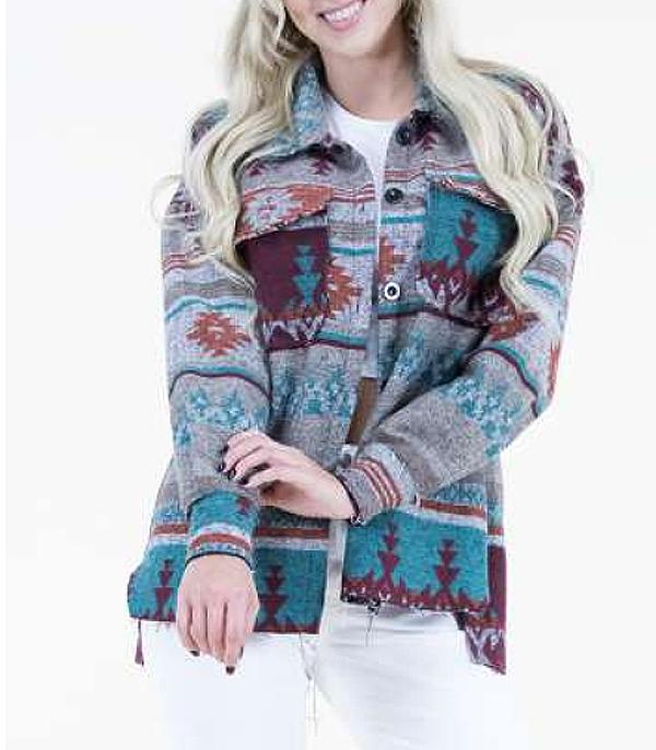 New Arrival :: Wholesale Aztec Print Shacket