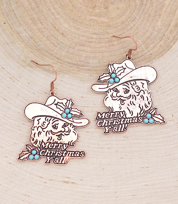 <font color=GREEN>HOLIDAYS</font> :: JEWELRY I BAGS :: Wholesale Western Christmas Santa Earrings