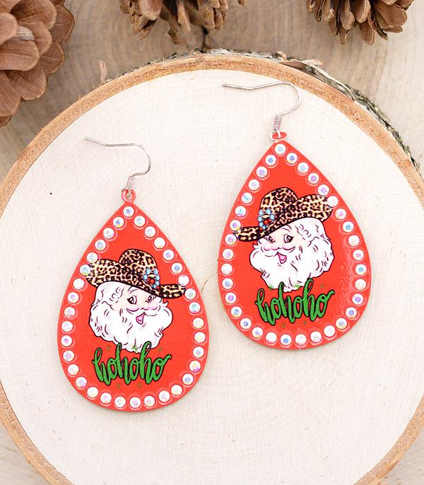 <font color=GREEN>HOLIDAYS</font> :: Wholesale Western Christmas Santa Earrings