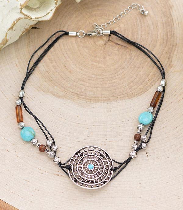 NECKLACES :: CHOKER | INSPIRATION :: Wholesale Turquoise Boho Choker Necklace