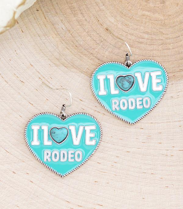 EARRINGS :: WESTERN HOOK EARRINGS :: Wholesale Western I Love Rodeo Earrings