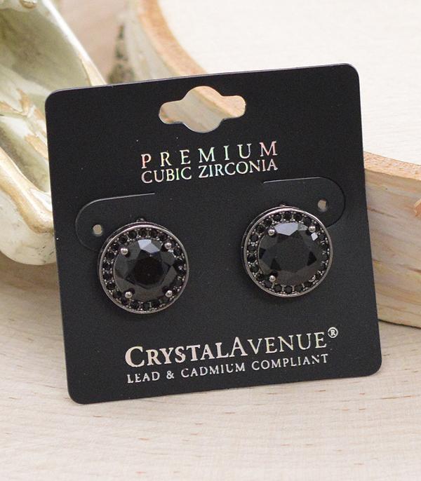 RHINESTONE :: Wholesale Cubic Zirconia Button Earrings