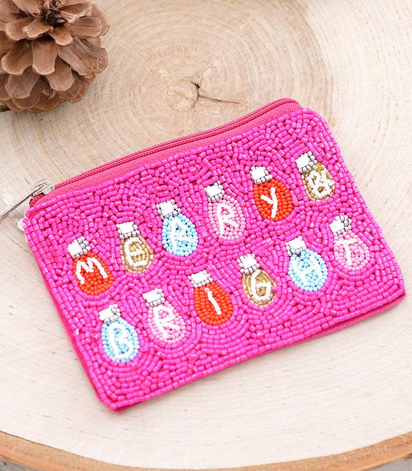 <font color=GREEN>HOLIDAYS</font> :: JEWELRY I BAGS :: Wholesale Christmas Beaded Coin Purse