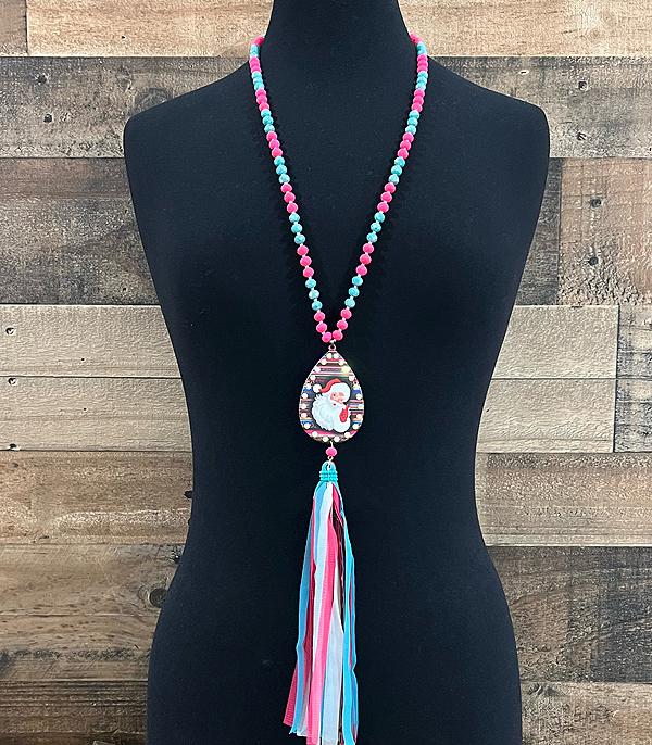 <font color=GREEN>HOLIDAYS</font> :: JEWELRY I BAGS :: Wholesale Christmas Santa Tassel Necklace