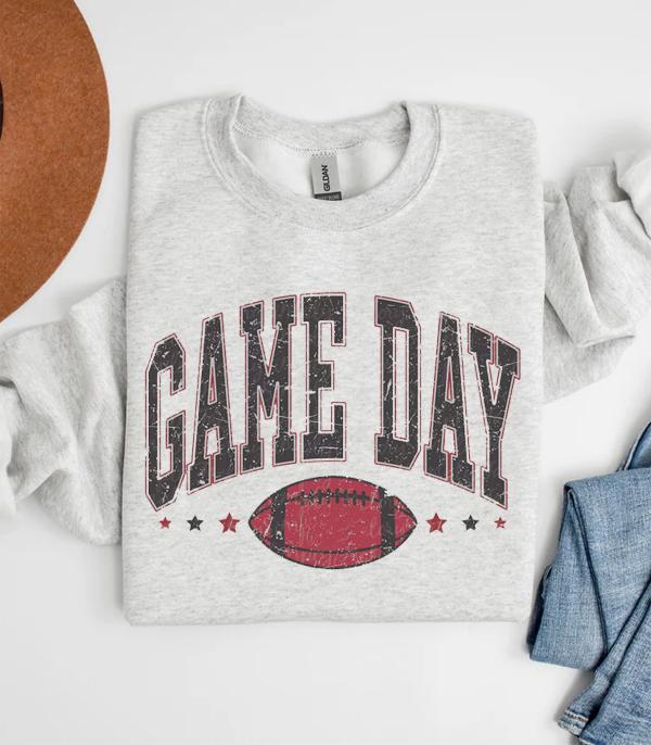 GRAPHIC TEES :: LONG SLEEVE :: Wholesale Game Day Vintage Sweatshirt