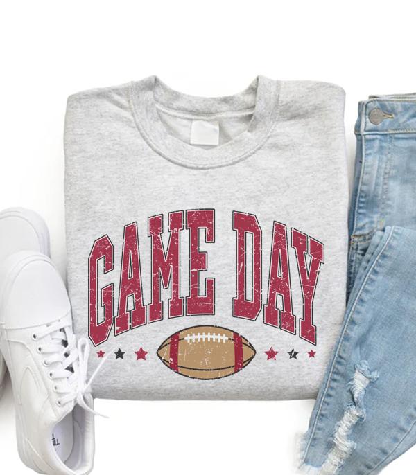 GRAPHIC TEES :: LONG SLEEVE :: Wholesale Game Day Vintage Sweatshirt