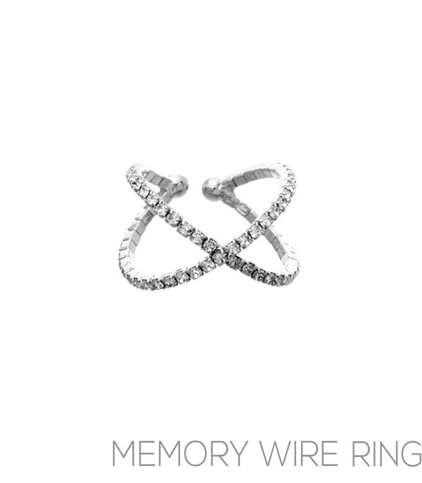 RHINESTONE I CUBIC ZIRCONIA :: Wholesale Rhinestone Memory Wire Ring